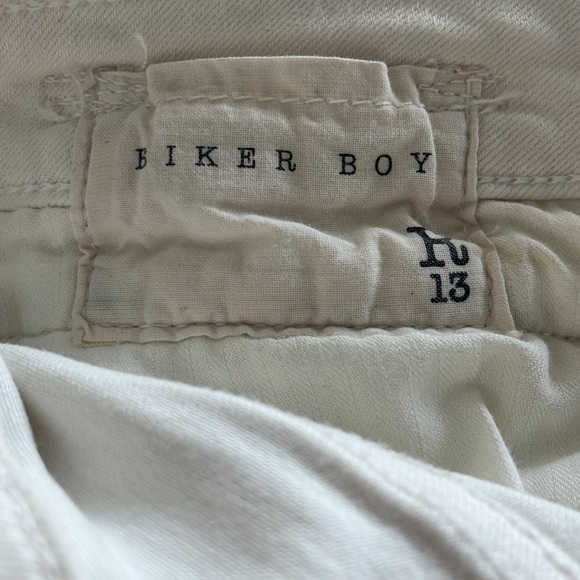 R13 Biker Boy White Cropped Jeans - Picture 8 of 11